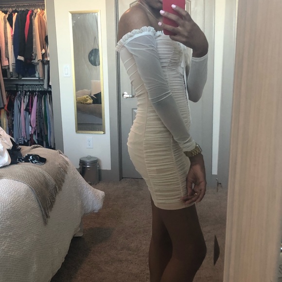 NWT White Fitted Dress - Picture 3 of 7